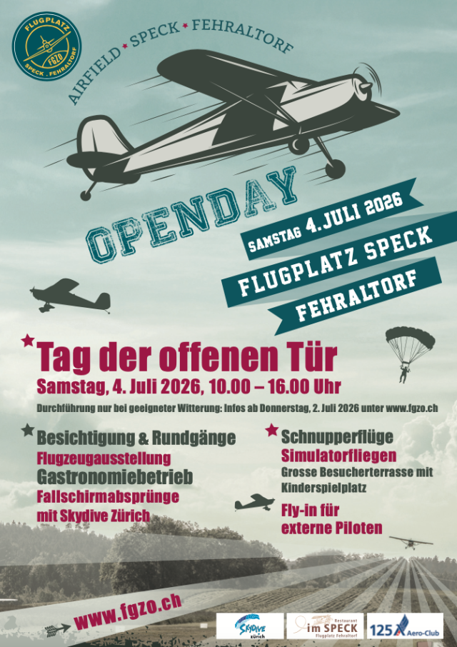 Openday 2026 mit Fly-In — Plakat